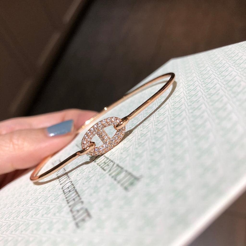 Hermes Chaine Bracelet Cubic Zirconia