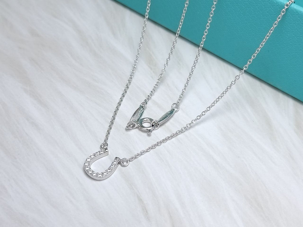 Tiffany U Pendant Cubic Zirconia Necklace