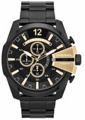 Diesel DZ4338 Mega Chief Chronograph Men's Watch - Black Dial & Black Stainless Steel Strap