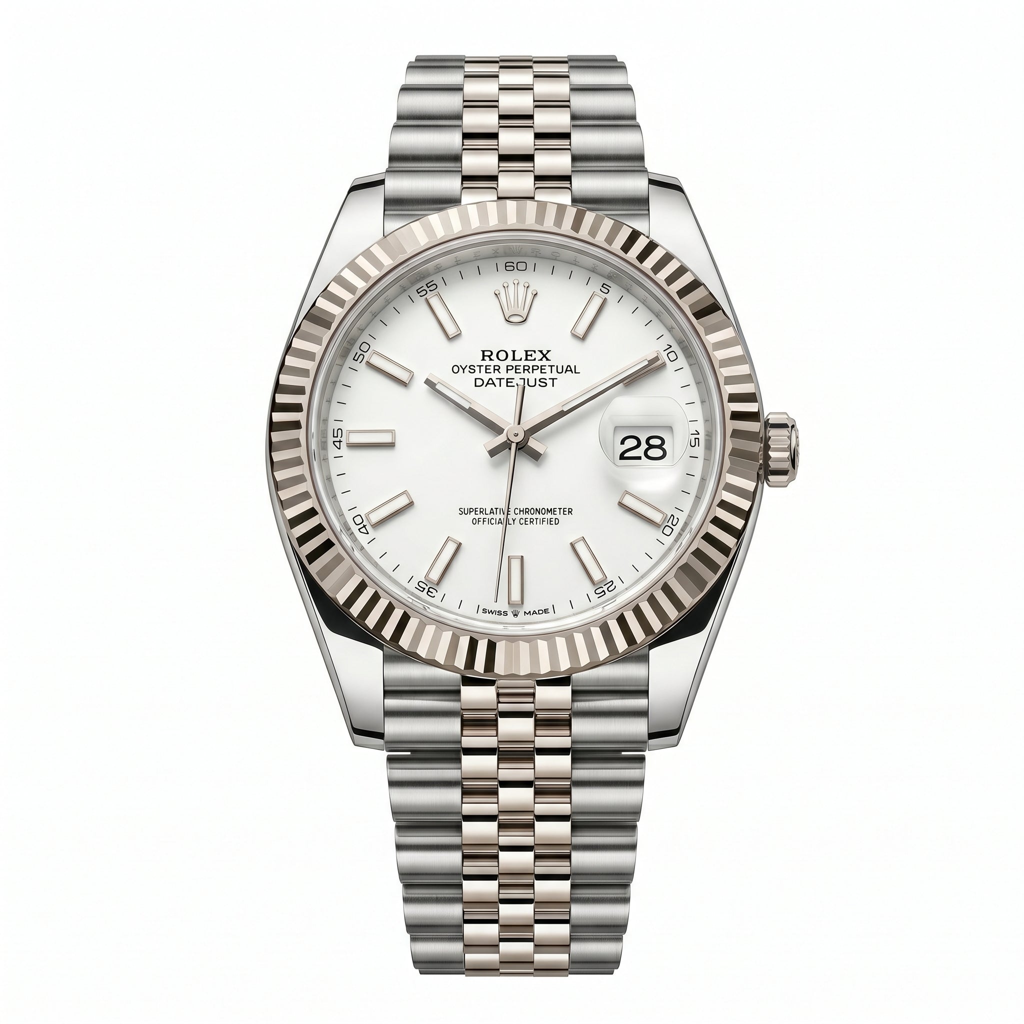 Rolex Datejust 41 126334 Oystersteel & White Gold "White Dial" Watch